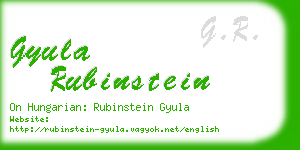 gyula rubinstein business card